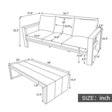 Load image into Gallery viewer, 4 Piece Patio Sofa Set