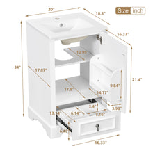 Load image into Gallery viewer, Bathroom Vanity With Sink, Soft Close Door, Adjustable U-Shaped Shelf