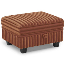 Load image into Gallery viewer, Faux Fur Storage Ottoman - Brown / Black