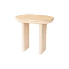 Load image into Gallery viewer, 22" Solid Wood Oval Sled End Table - Natural And White