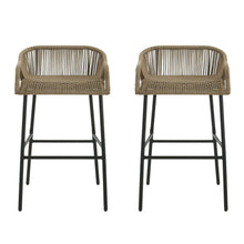 Load image into Gallery viewer, La Push - Outdoor Rope Barstool (Set of 2) - Black / Brown