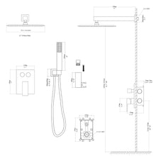 Load image into Gallery viewer, Dual Shower Head System With Square Rain Shower And Rough In Valve