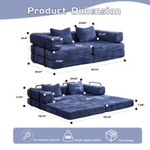 Load image into Gallery viewer, Convertible Floor Sofa Bed With Pillow Back Support Armrest