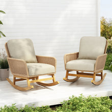 Load image into Gallery viewer, Contemporary Minimalist Wicker Rocking Chair With Soft Cushions And Durable Wooden Frame