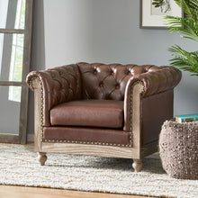Load image into Gallery viewer, Luminex - Tufted Upholstered Club Chair With Nailhead Accents And Scrolled Tuxedo Arms