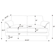 Load image into Gallery viewer, Dania - Upholstered Crescent Loveseat With Curved Tufted Arms - Rust
