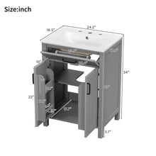 Load image into Gallery viewer, Bathroom Vanity With Ceramic Sink, Soft Close Doors, Flip Drawer, Double Layer Door Shelves