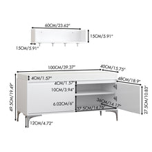 Load image into Gallery viewer, Wall Mounted Entryway Shelf With Hooks And Storage Bench Set - Off White