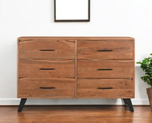 Load image into Gallery viewer, 60" Live Edge Solid Wood Six Drawer Double Dresser - Natural