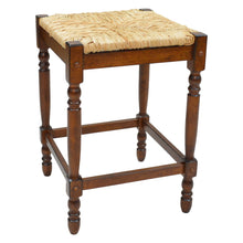 Load image into Gallery viewer, Solid Wood Backless Counter Height Bar Chair With Footrest 24" - Natural and Chestnut