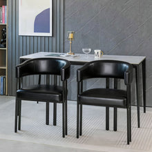 Load image into Gallery viewer, Modern Dining Upholstered Barrel Chair With Curved Back And Armrests