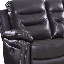 Load image into Gallery viewer, Faux Leather Manual Reclining Love Seat With Storage - Brown