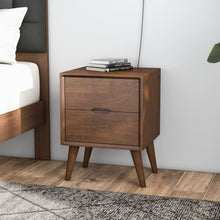 Load image into Gallery viewer, Alexandra - Night Stand With 2 Drawers - Walnut Brown