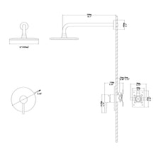Load image into Gallery viewer, Shower Faucet Set With 10" Rainfall Shower Head And Valve - Brushed Nickel