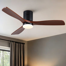 Load image into Gallery viewer, Low Profile Flush Mount Intergrated LED Ceiling Fan With Light And Silent Reversible Motor