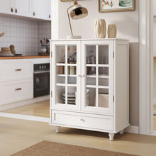 Load image into Gallery viewer, Minimalist Buffet Cabinet With Double Glass Doors And Drawer