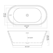 Load image into Gallery viewer, Gloss Freestanding Bathtub With Drain, Stand Alone Soaking Tub