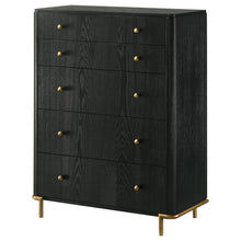 Load image into Gallery viewer, Anser - 5 Drawer Chest, Bedroom Storage Furniture - Black