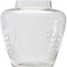 Load image into Gallery viewer, Etched Leaf Urn Table Vase - Clear