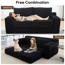 Load image into Gallery viewer, Convertible Loveseat Sofa Bed With Memory Foam & Steel Frame