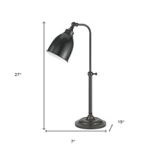Load image into Gallery viewer, 27" Metal Adjustable Lantern Table Lamp With Bronze Dome Shade - Bronze