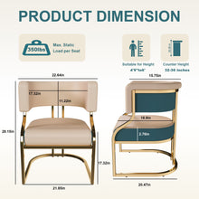 Load image into Gallery viewer, Dining Chairs Ergonomic Curved Backres (Set of 2) - Blue / Neutral