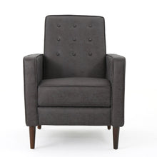 Load image into Gallery viewer, Macedonia - Mid Century Modern Button Tufted Fabric Recliner - Slate