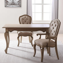 Load image into Gallery viewer, Tufted And Upholstered Fabric And Solid Wood Dining Arm Chairs (Set of 2) - Beige