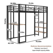 Load image into Gallery viewer, Bunk Bed With L-Shaped Desk And Dual Side Stairs