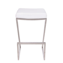 Load image into Gallery viewer, Iron Backless Counter Height Bar Chair - White / Silver