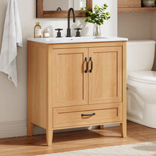 Load image into Gallery viewer, Elegant Fluted Bathroom Vanity With Sink, Soft Close Doors & Drawer