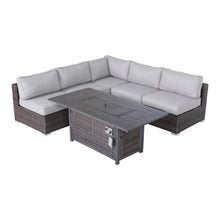 Load image into Gallery viewer, 6 Piece Sectional Sofa Set With Cushions - Brown