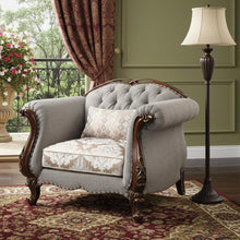 Load image into Gallery viewer, Fabric and Cherry Floral Arm Chair 48" - Beige