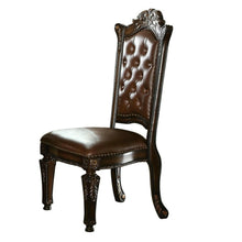 Load image into Gallery viewer, Tufted Faux Leather Solid Wood Dining Side Chairs (Set of 2) - Dark Brown / Mahogany