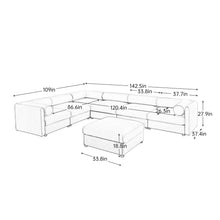 Load image into Gallery viewer, Contemporary Elegant Sofa With Storage And Ottoman