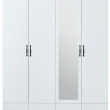 Load image into Gallery viewer, 74" Mirro Four Door Four Drawer Combo Dresser - White