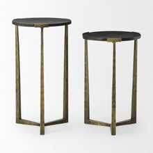 Load image into Gallery viewer, Round Cross Legs Nested Tables (Set of 2) - Black
