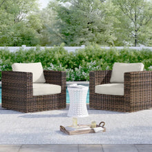 Load image into Gallery viewer, Outdoor Chairs Set With Cushions - Brown Mix