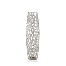 Load image into Gallery viewer, Cylinder Floor Vase With Faux Crystals - Silver