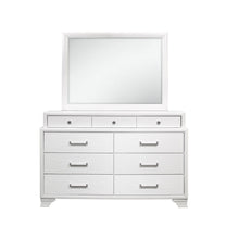 Load image into Gallery viewer, Solid Wood Mirrored Nine Drawer - White