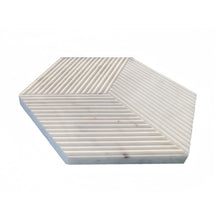 Load image into Gallery viewer, Hexagon Natural Stone Marble Tile, 3D Fluted (Set of 12)