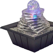 Load image into Gallery viewer, Poly Design Tabletop Fountain With LED - Clear / Ice