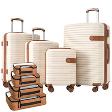 Load image into Gallery viewer, 4 Piece Luggage Suitcase Set, Hard Shell Lightweight Expandable Travel Luggage With 4 Packing Cubes