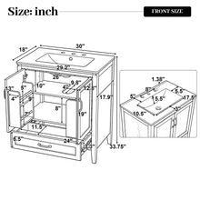 Load image into Gallery viewer, Elegant Fluted Bathroom Vanity With Sink, Soft Close Doors & Drawer