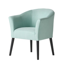 Load image into Gallery viewer, Sonorous - Upholstered Accent Chair With Low Back And Wood Legs - Light Blue / Black