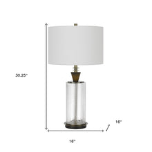 Load image into Gallery viewer, 30" Metal Table Lamp With Empire Shade - Clear White
