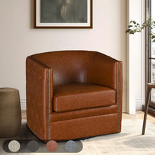 Load image into Gallery viewer, Swivel Chair With Tufted Barrel Design And Nailhead Accents