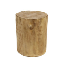 Load image into Gallery viewer, Hand Painted Wood Stump Style Outdoor Side Table - Light Brown