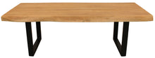 Load image into Gallery viewer, 59" Solid Wood And Iron Live Edge Coffee Table - Natural And Black