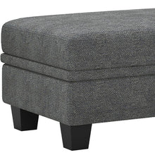 Load image into Gallery viewer, Chenille Storage Ottoman - Light Gray / Black